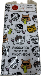 CAT & WINE TEA TOWEL