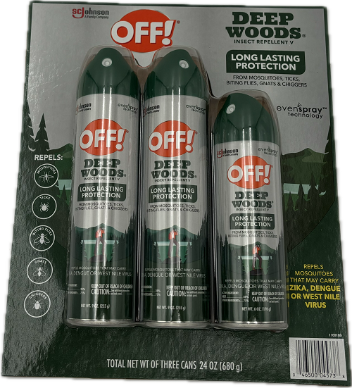 OFF! DEEP WOODS 3PACK  2-9oz/1-6oz LONG LASTIN PROTECTION 98CT PALLET DISPLAY US