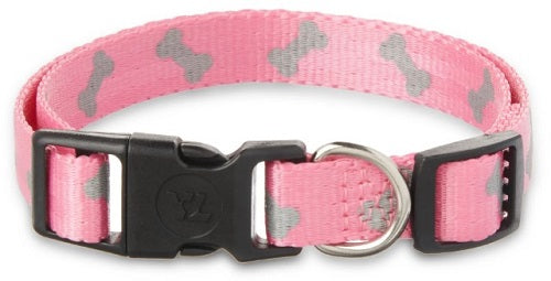 VIBRANT LIFE  MEDIUM REFLECTIVE BONES COLLAR PINK