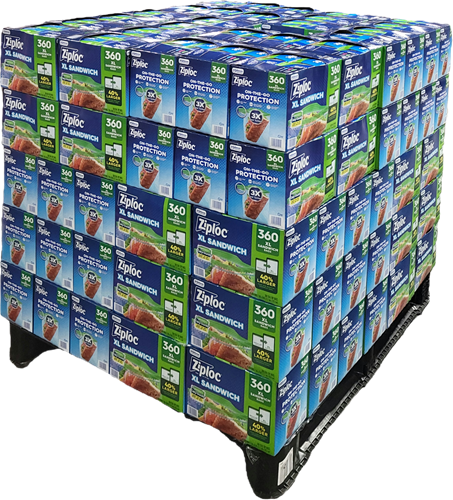 ZIPLOC 90ct SANDWICH XL BAGS 4 PACK TOTAL 360 BAGS  7"x 8"