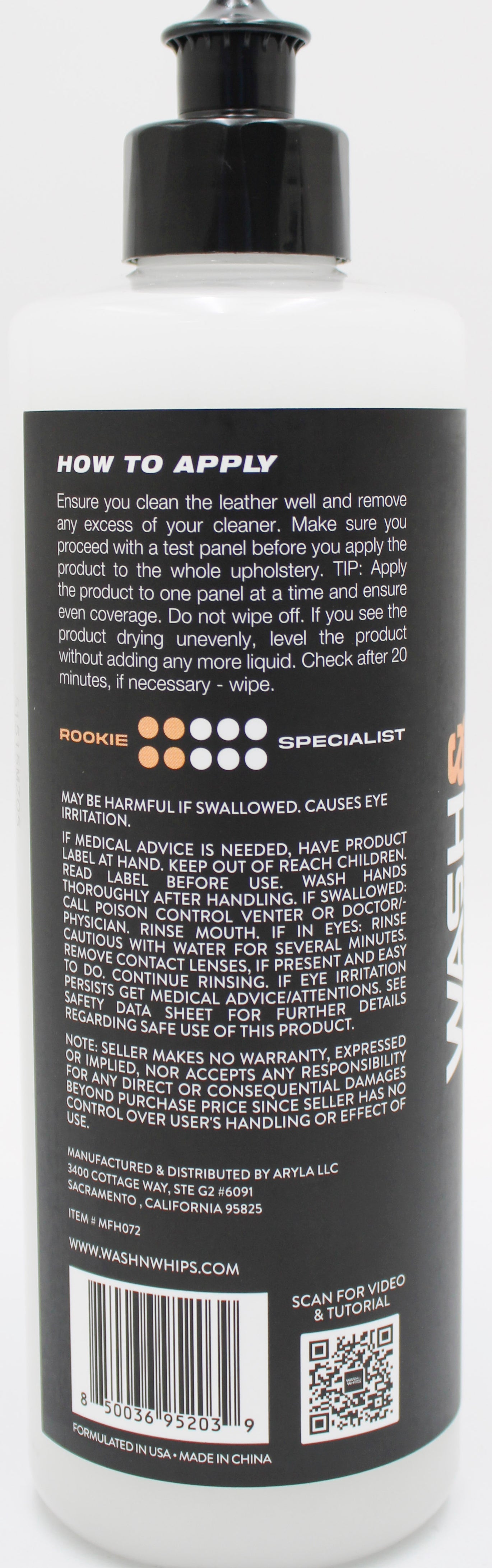 WASH N WHIPS MONZA LEATHER COATING & CONDITIONER - 16 OZ