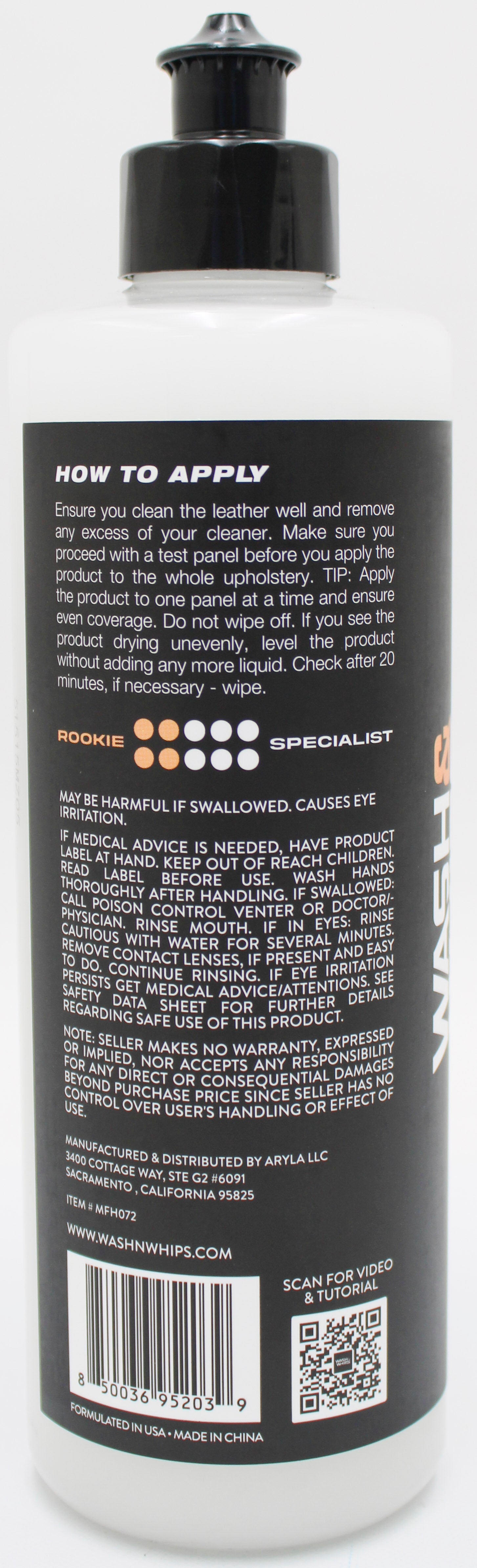 WASH N WHIPS MONZA LEATHER COATING & CONDITIONER - 16 OZ