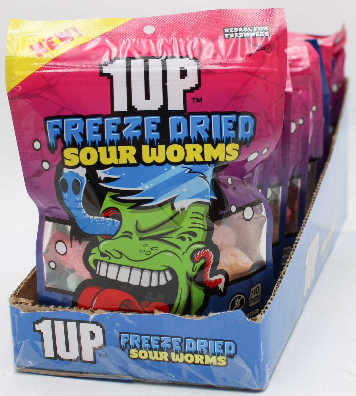 1UP FREEZE-DRIED SOUR WORMS 2.0 OZ BB AUG 2027