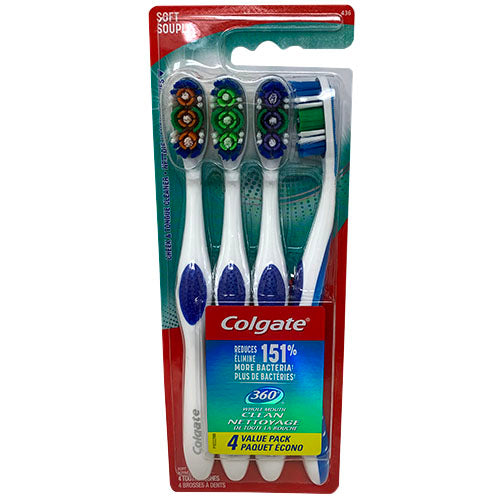 COLGATE TOTAL 360║ T/BRUSH 4PK-SOFT/NI
