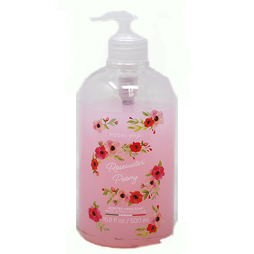 POSH + POP SCENTED HAND SOAP 16.9oz PUMP-ROSEWATER/PEONY