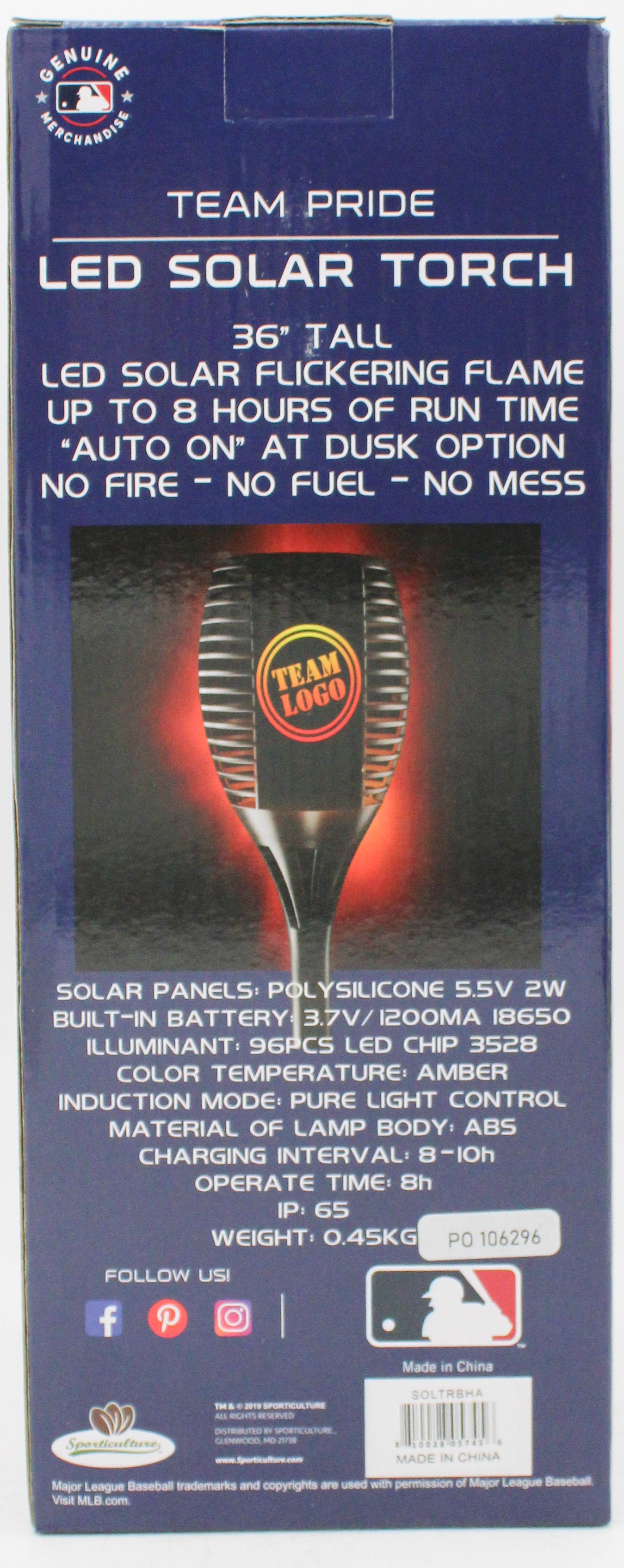 HOUSTON ASTROS LED SOLAR TORCH 36"