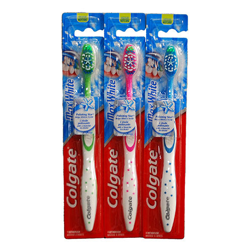COLGATE MAX WHITE TOOTH BRUSHES ASST COLORS MEDIUM NI