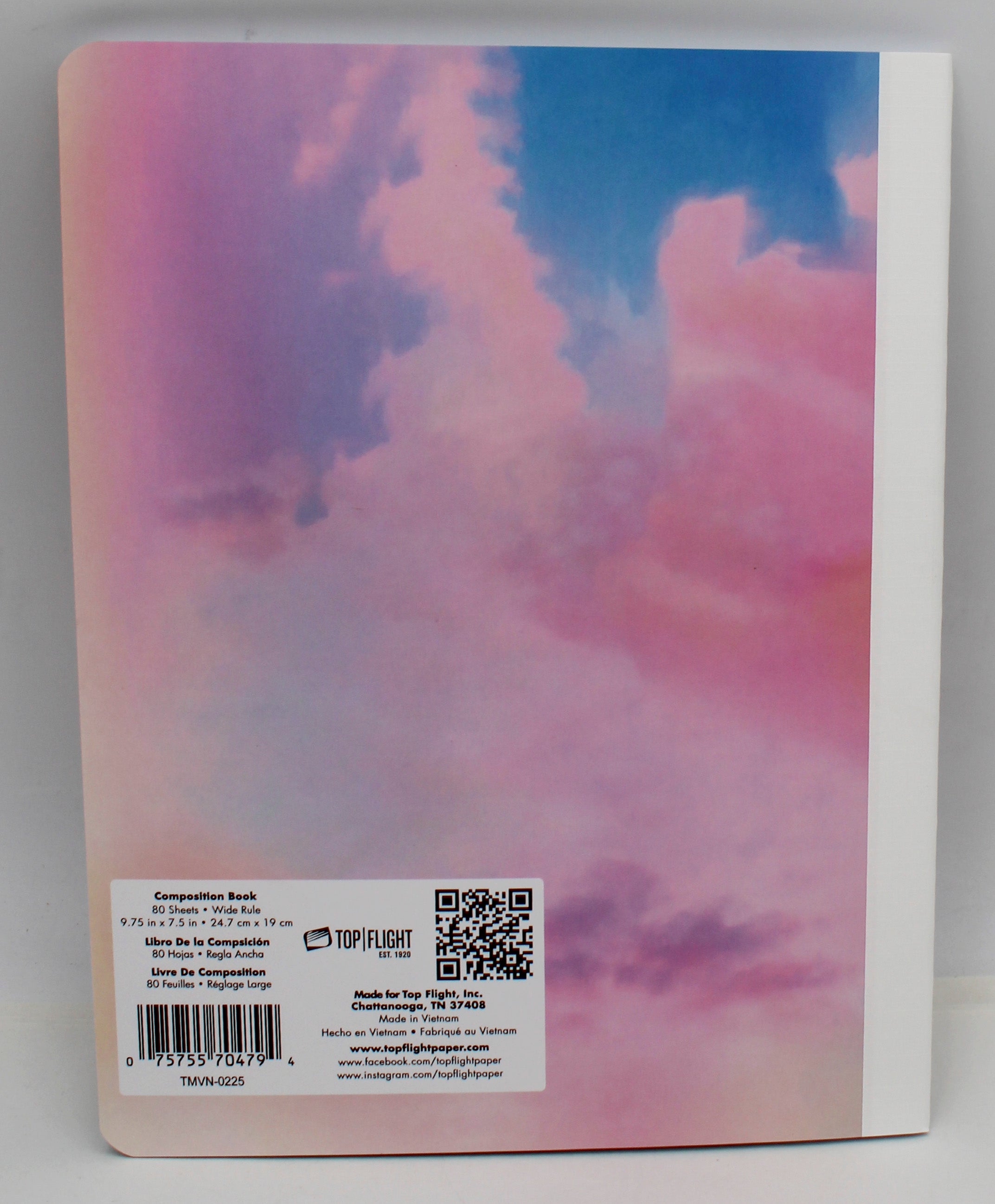 TOP FLIGHT CASSETTE TAPE COMPOSITION BOOK 80 SHEET 7.5" X 9.75"