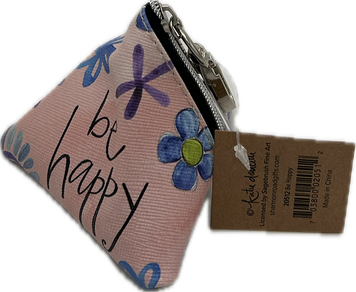 BE HAPPY TINY TRIANGLE KEYCHAIN COIN PURSE