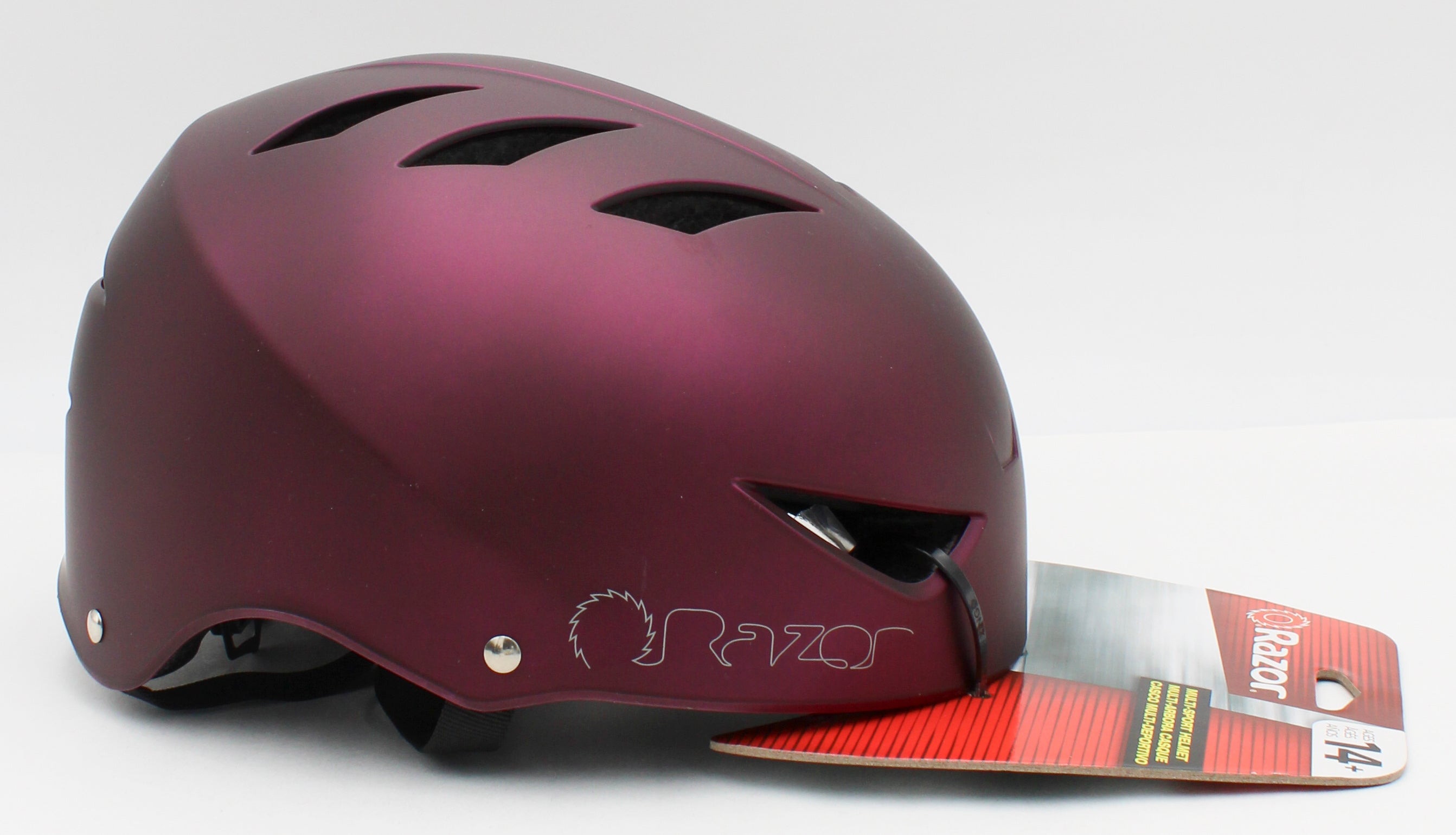 adjust a bike helmet razor Razor V-12 Adult Multi Sport Helmet with Micro Adjustment, Satin Plum