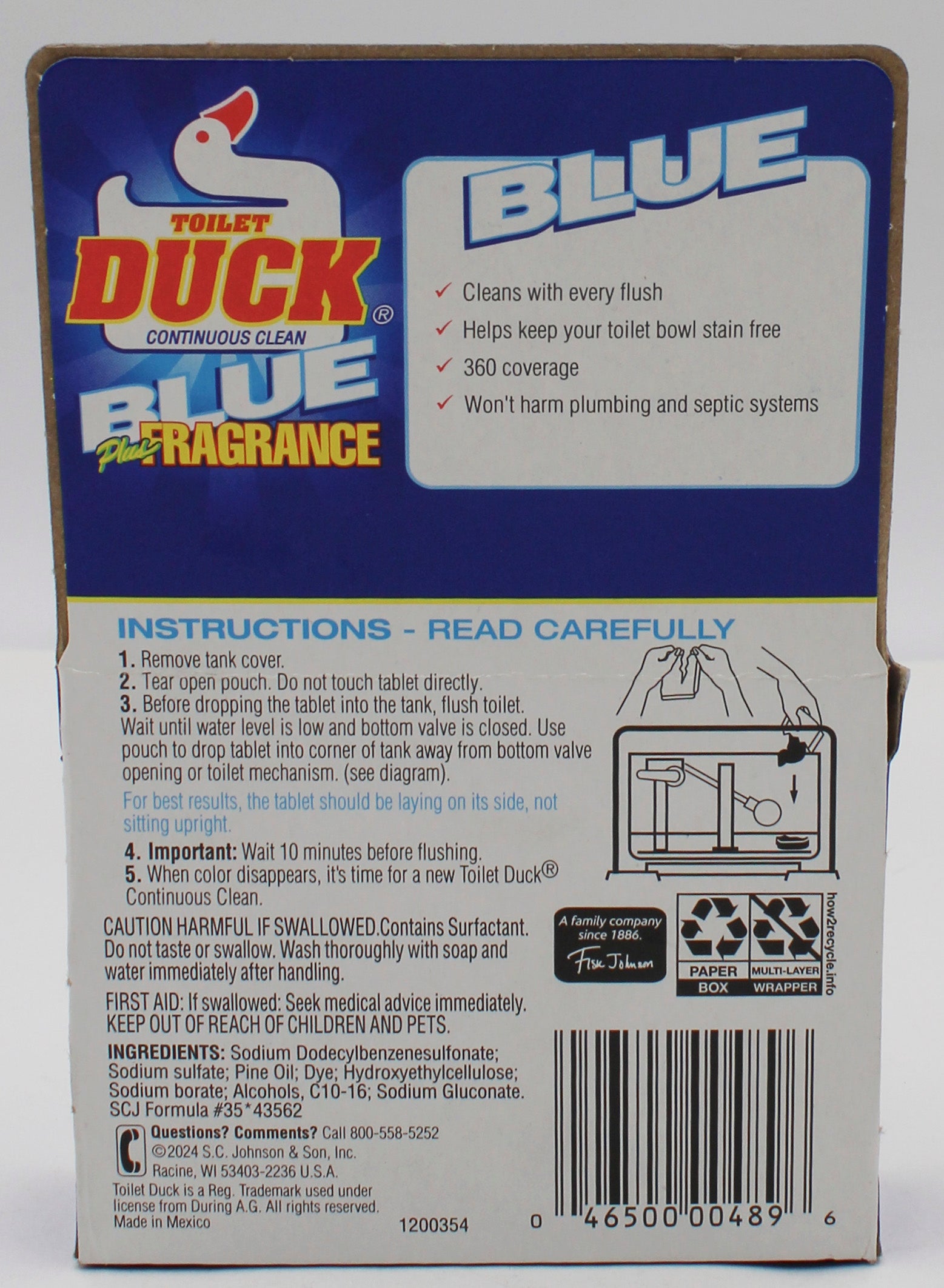 SP TOILET DUCK AUTOMATIC BOWL CLEANER TABLET - SPRING FRESH 1.41oz