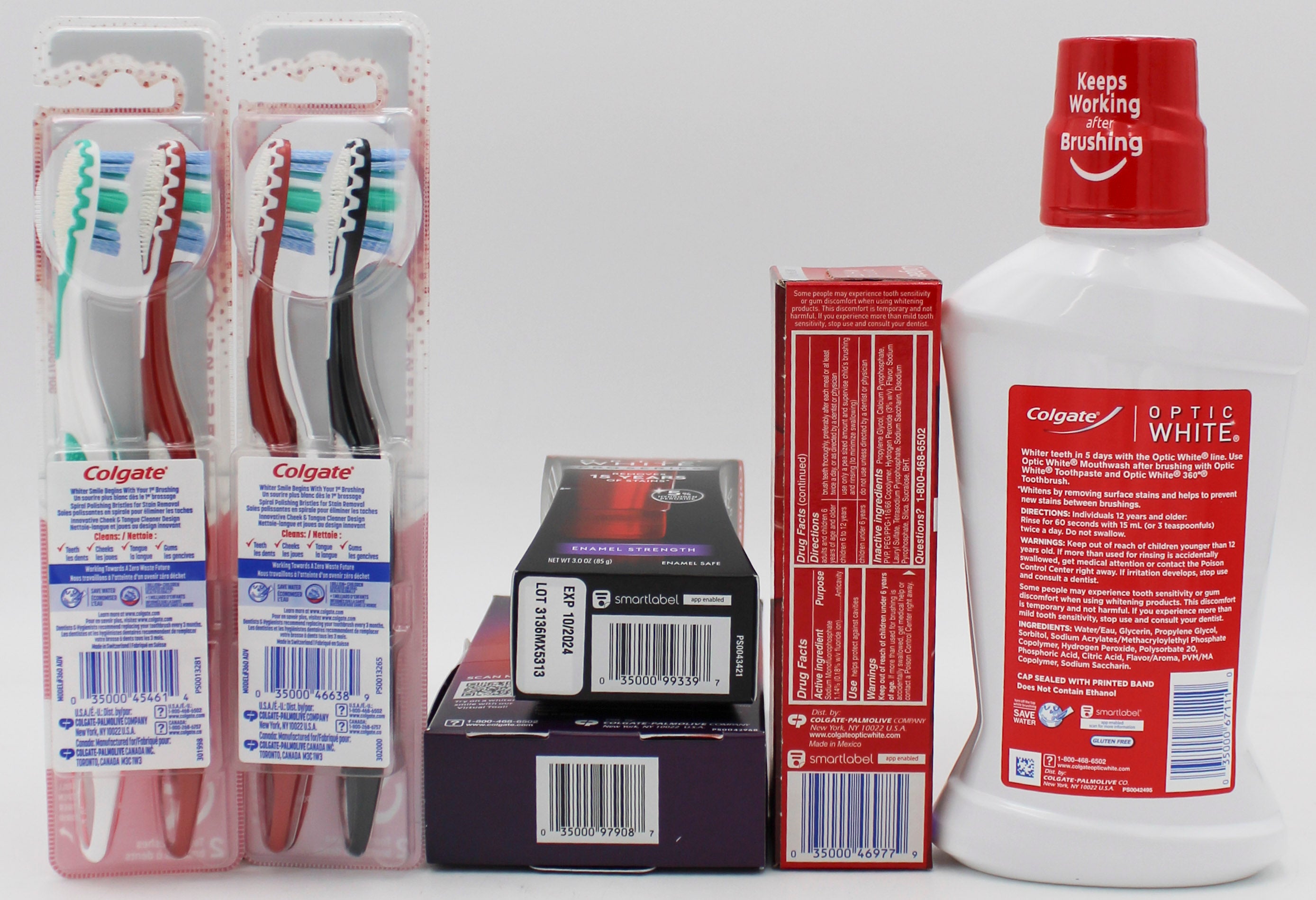 COLGATE MIXED OPTIC WHITE TOOTHPASTE/TOOTHBRUSH/MOUTHWASH DISPLAY EXP 10/24 NI