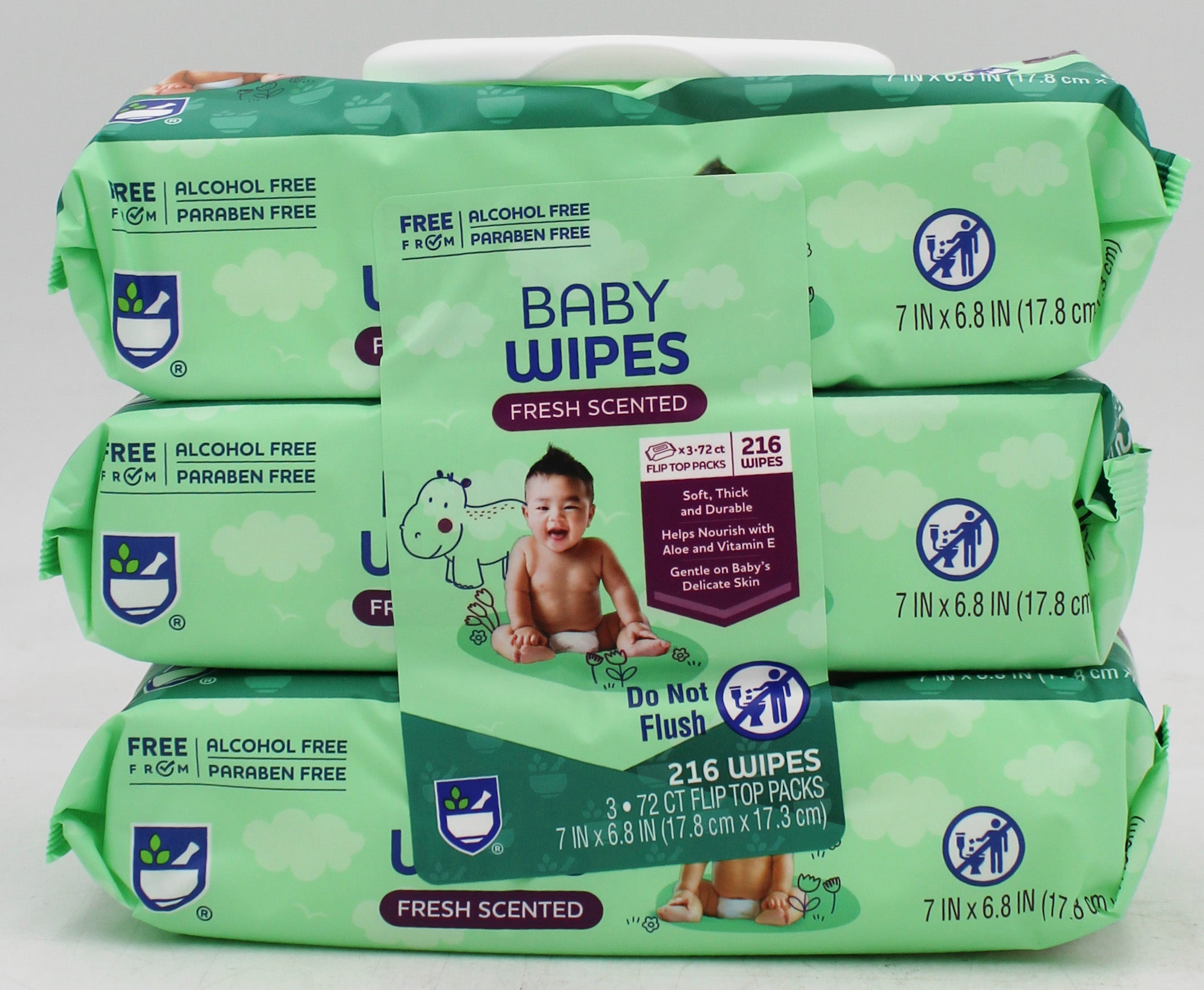 RITE AID BABY WIPES SCENTED 72CT 3PK