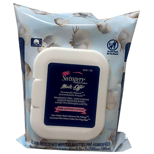 SWISSPERS MAKE OFF WET WIPES 25CT