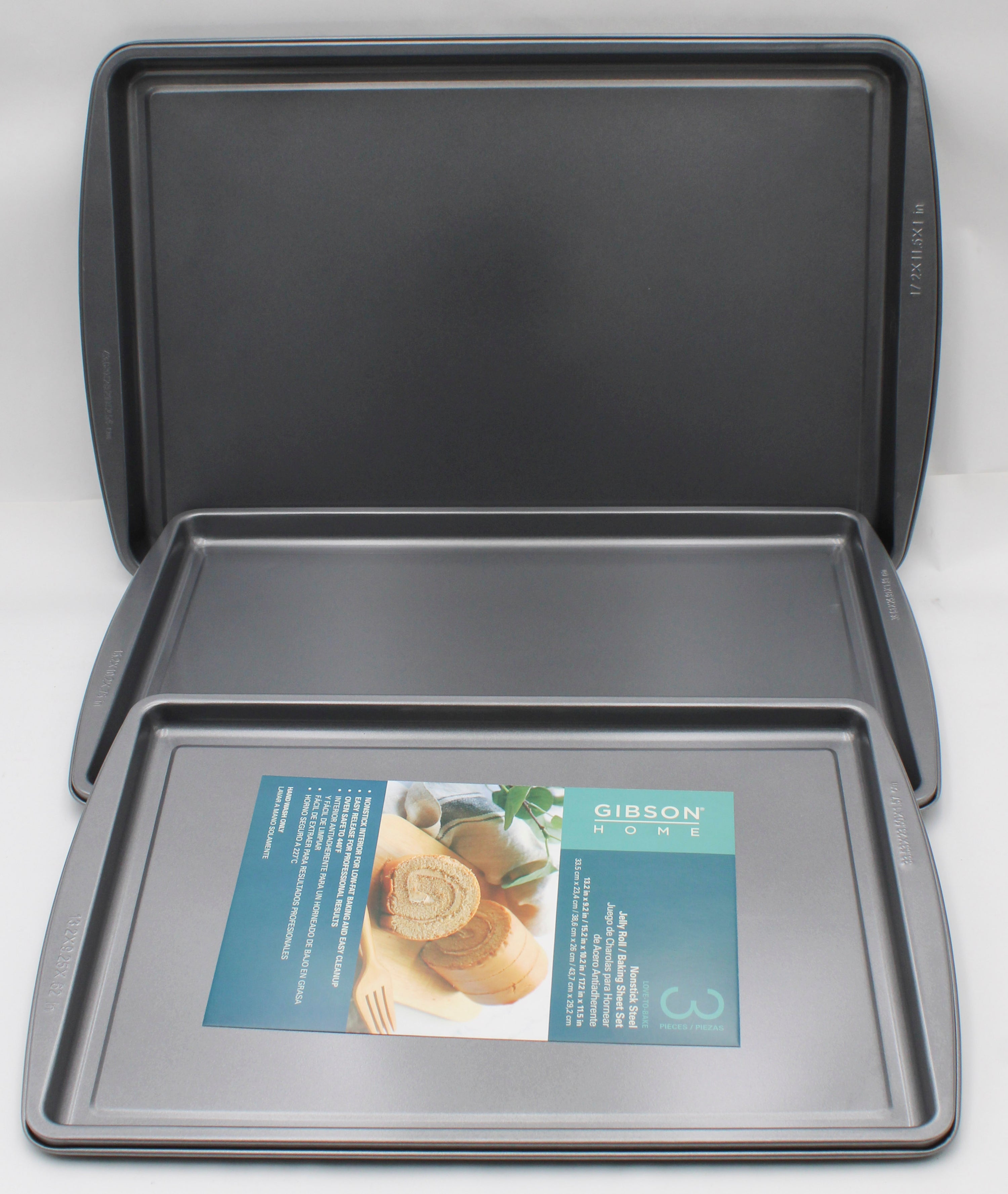 GIBSON HOME 3PC BAKING PAN SET NI