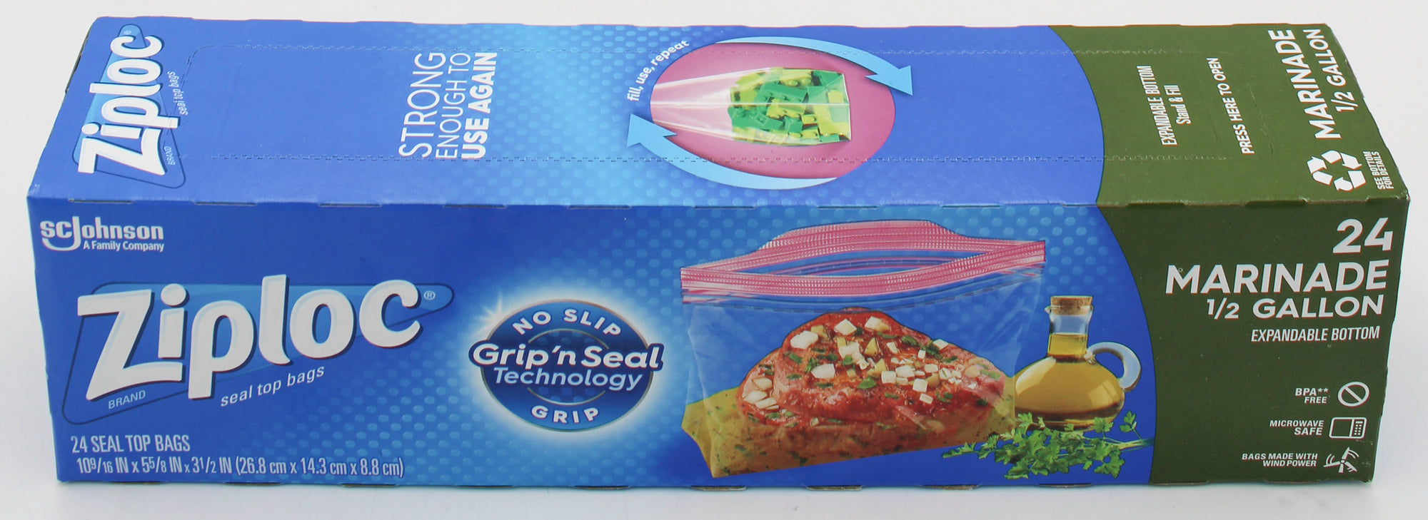SP ZIPLOC BAG 1/2 GALLON 24CT MARINADE (IMPERFECT)