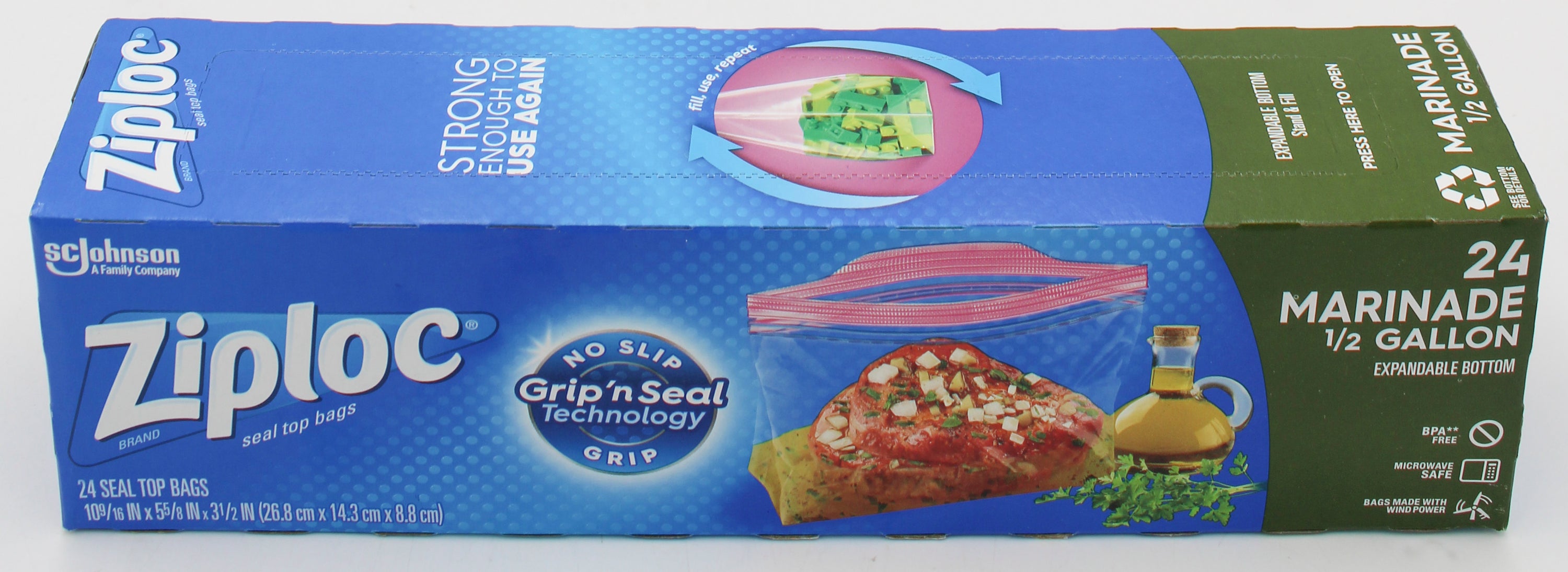 SP ZIPLOC BAG 1/2 GALLON 24CT MARINADE (IMPERFECT)