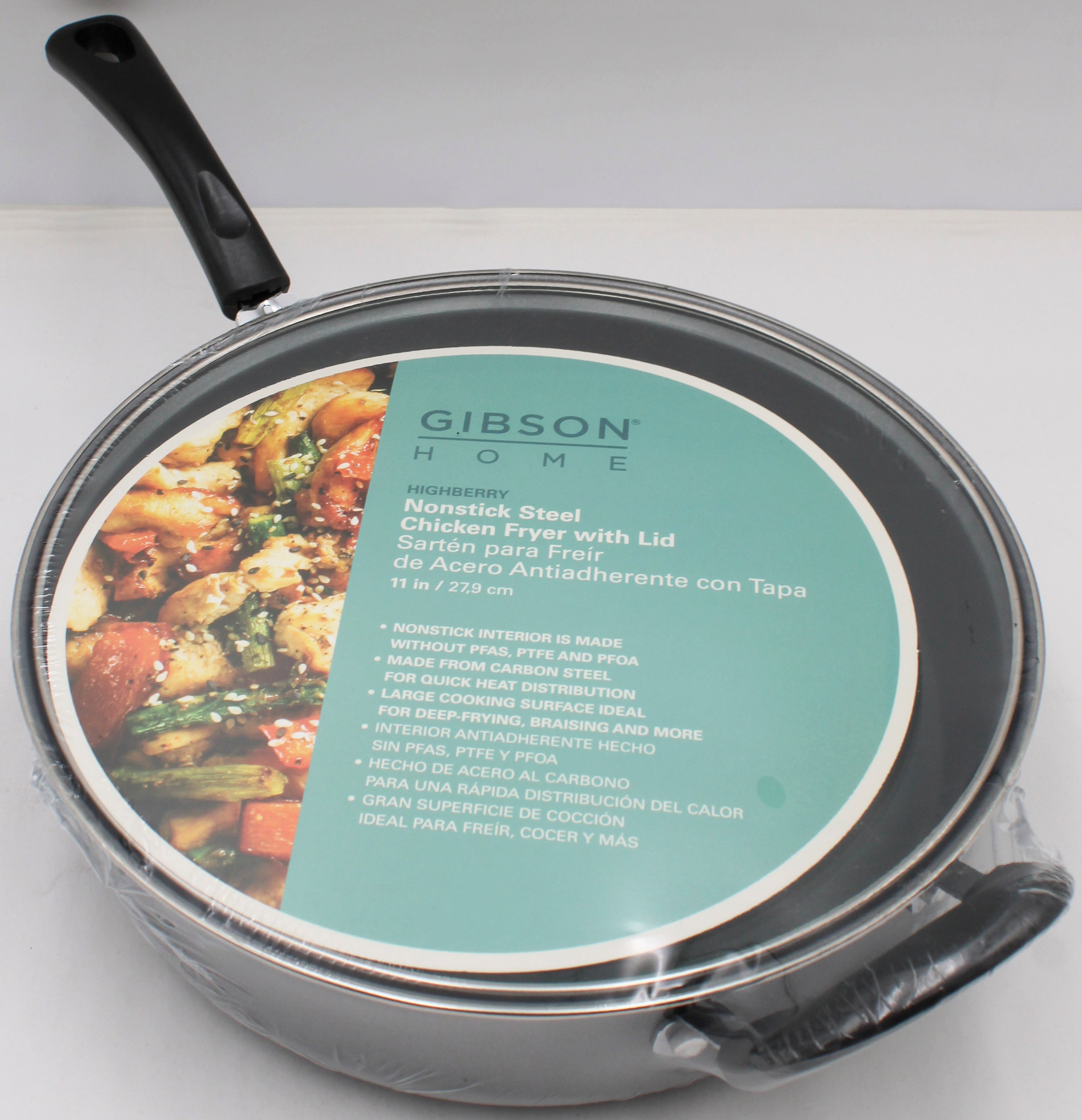 GIBSON HOME HIGHBERRY 11in NON-STICK CHICKEN FRYER W/ LID NI