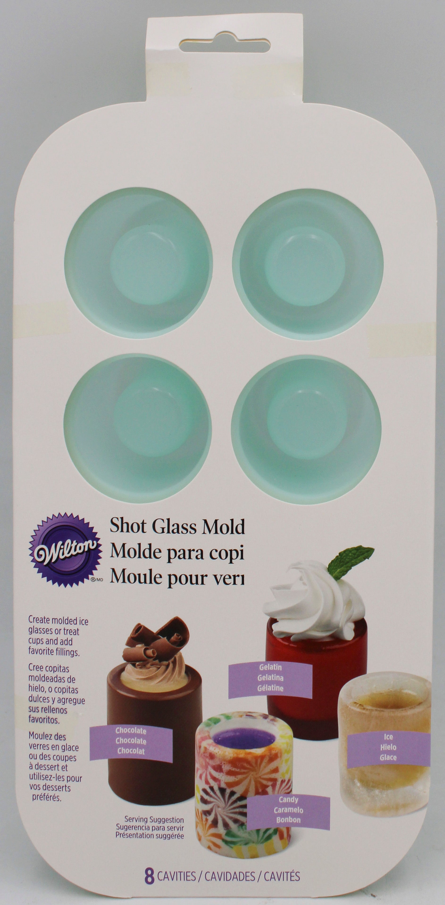8 CAVITY SILICONE SHOTGLASS MOLD ROUND NI.