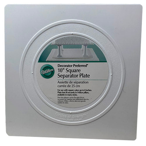 SQUARE SEPARATOR CAKE PLATE 10"-WHT.