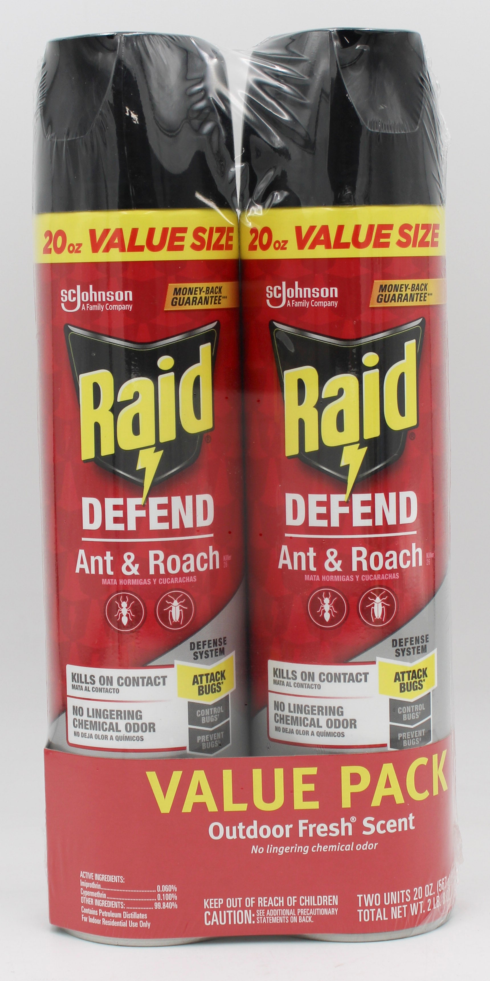 RAID DEFEND ANT & ROACH KILLER OUTDOOR FRESH 2ct 20oz US