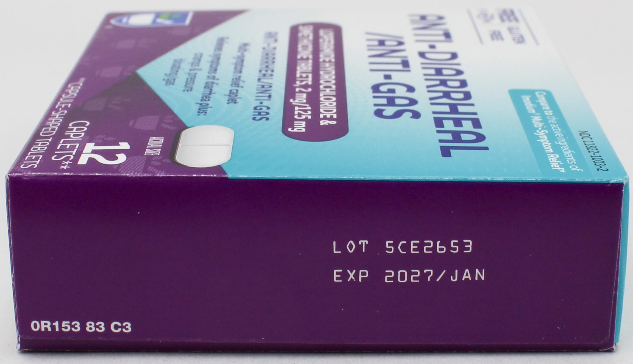 RITE AID ANTI-DIARRHEAL / ANTI-GAS CAPLETS 12ct EXP 1/31/2027 COMPARES TO Imodium
