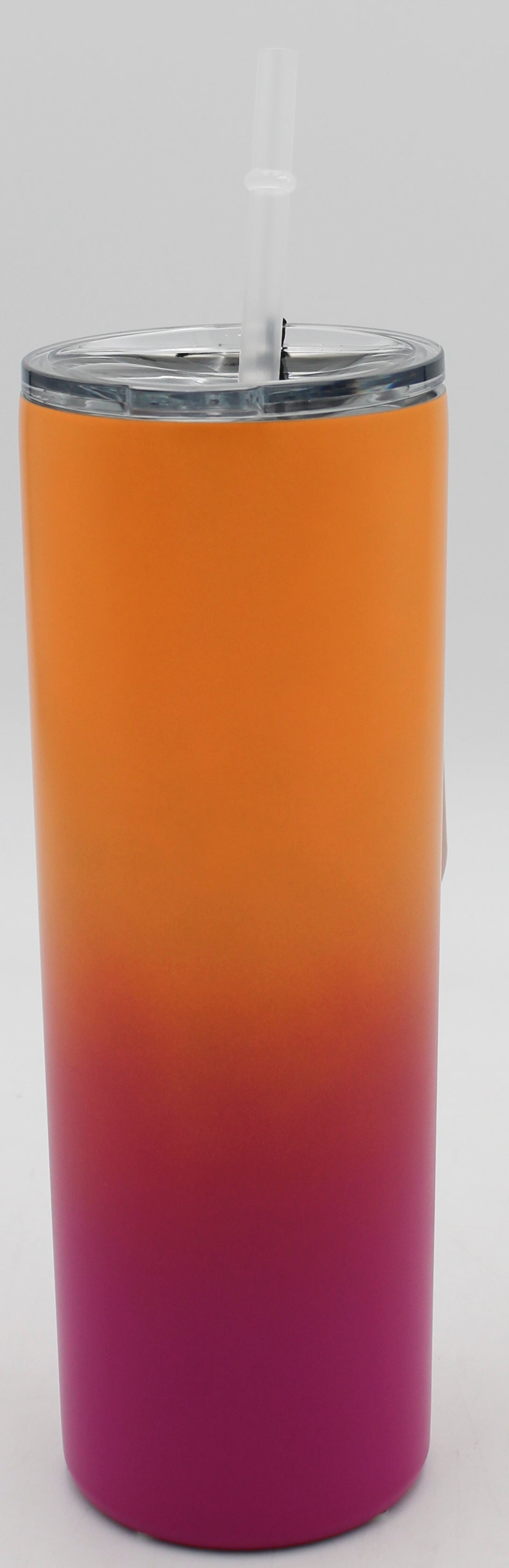 20oz DOUBLE WALL TUMBLER W/ STRAW - NEON PINK & ORANGE