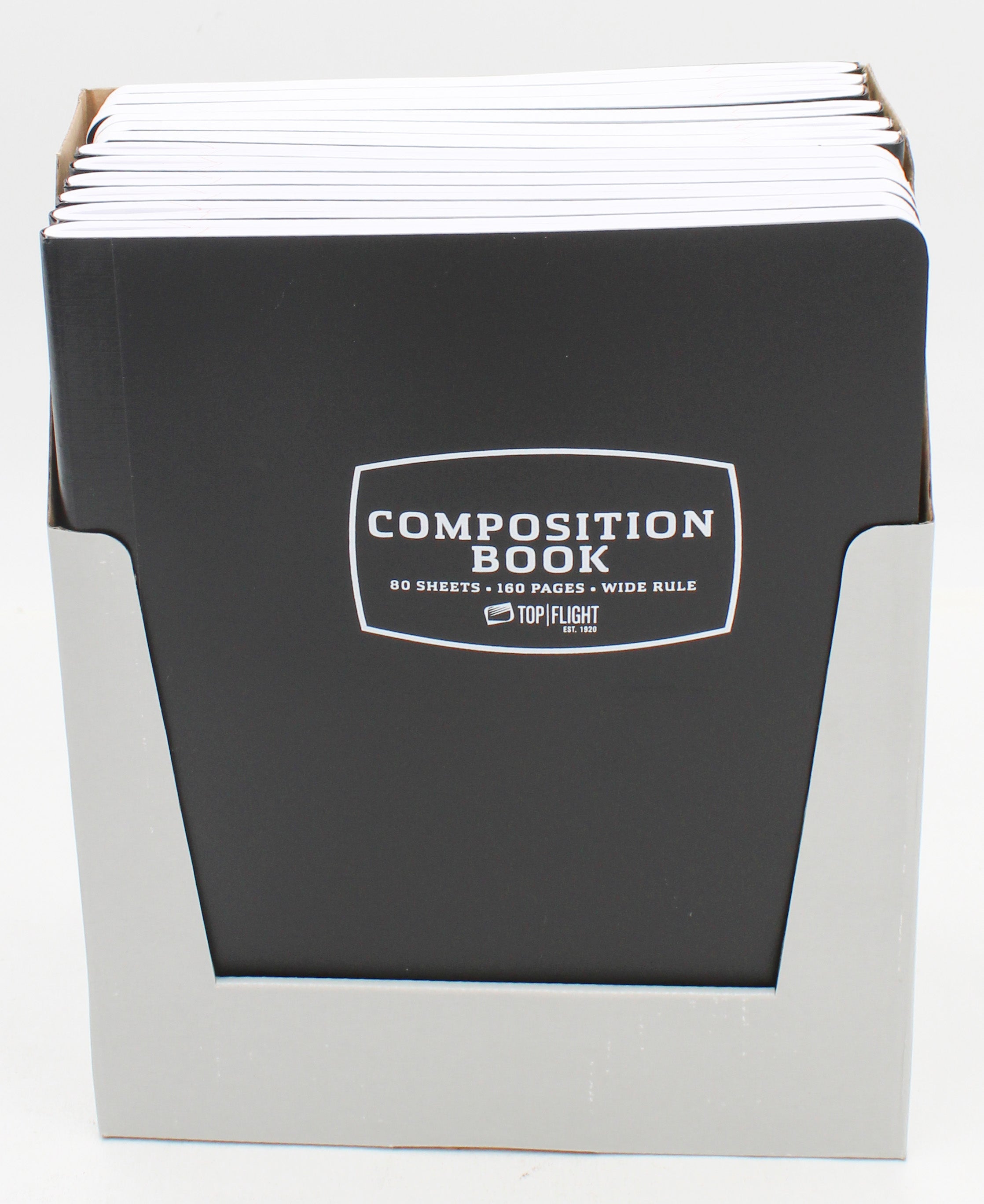 TOP FLIGHT 1 SUBJECT POLY COMPOSITION BOOK BLACK 7.5" X 9.75"