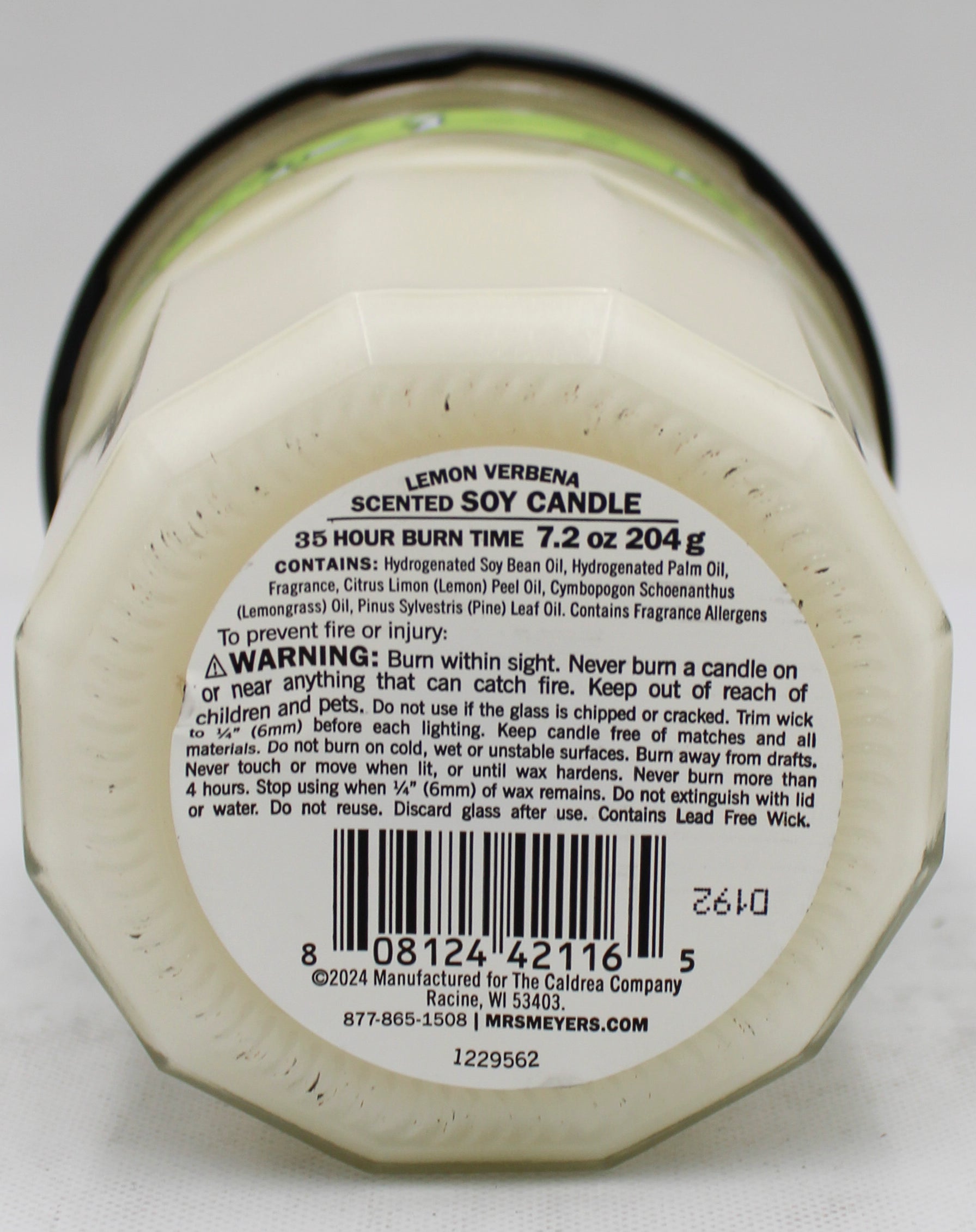 MRS MEYERS SOY CANDLE LEMON VERBENA 7.2oz US