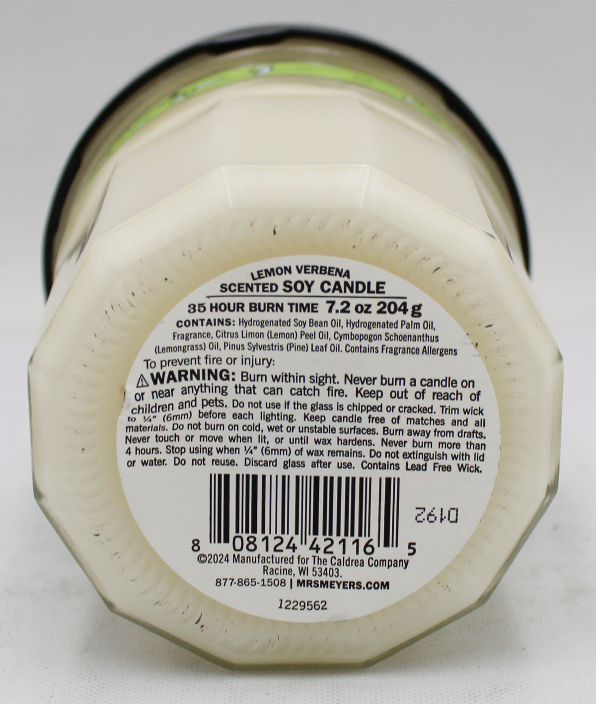 MRS MEYERS SOY CANDLE LEMON VERBENA 7.2oz US