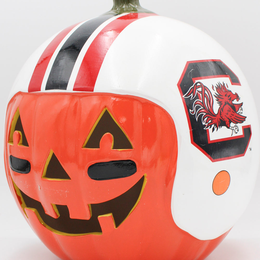 SOUTH CAROLINA GAMECOCKS CERAMIC PUMPKIN HELMET 10"