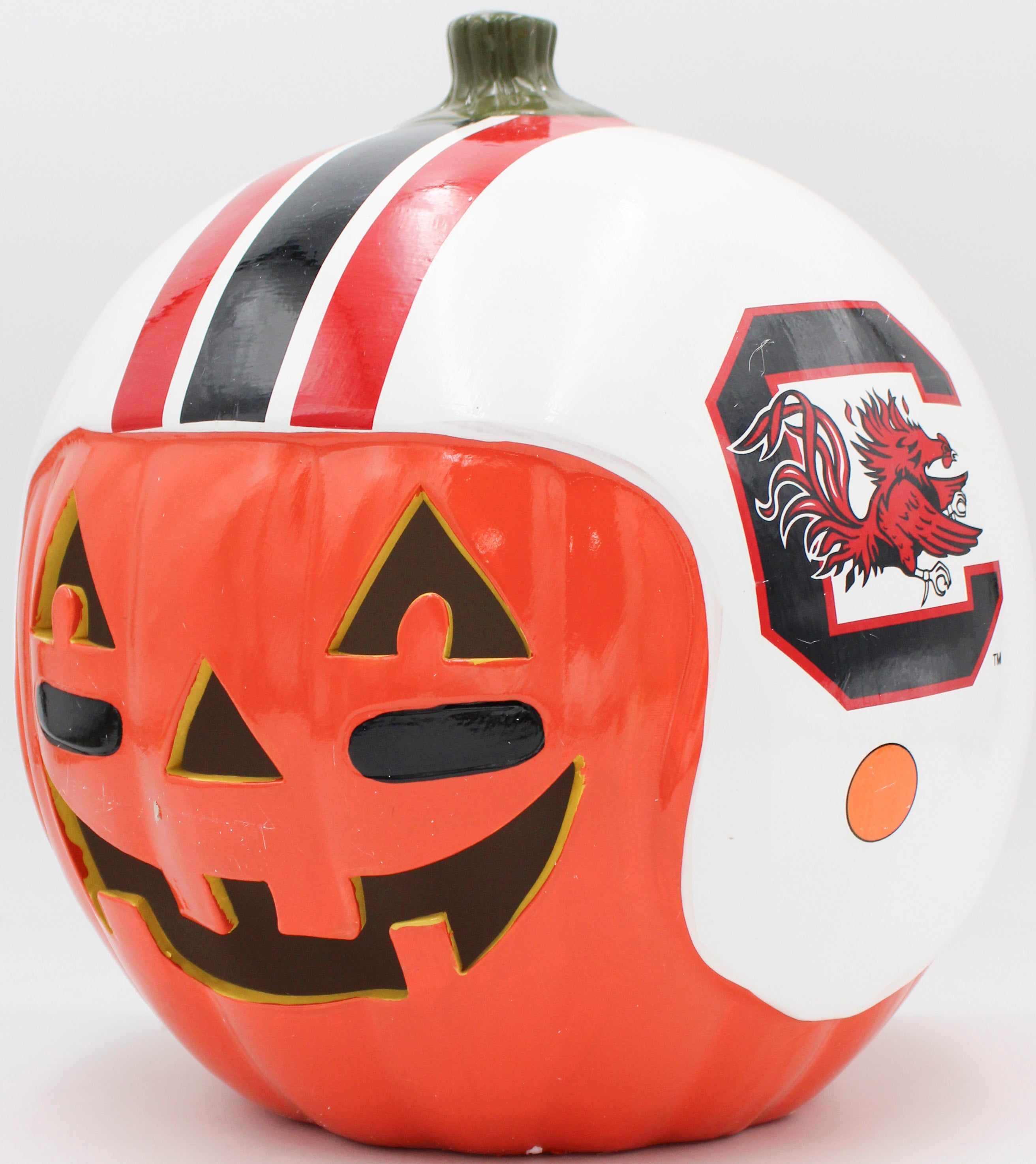 SOUTH CAROLINA GAMECOCKS CERAMIC PUMPKIN HELMET 10"