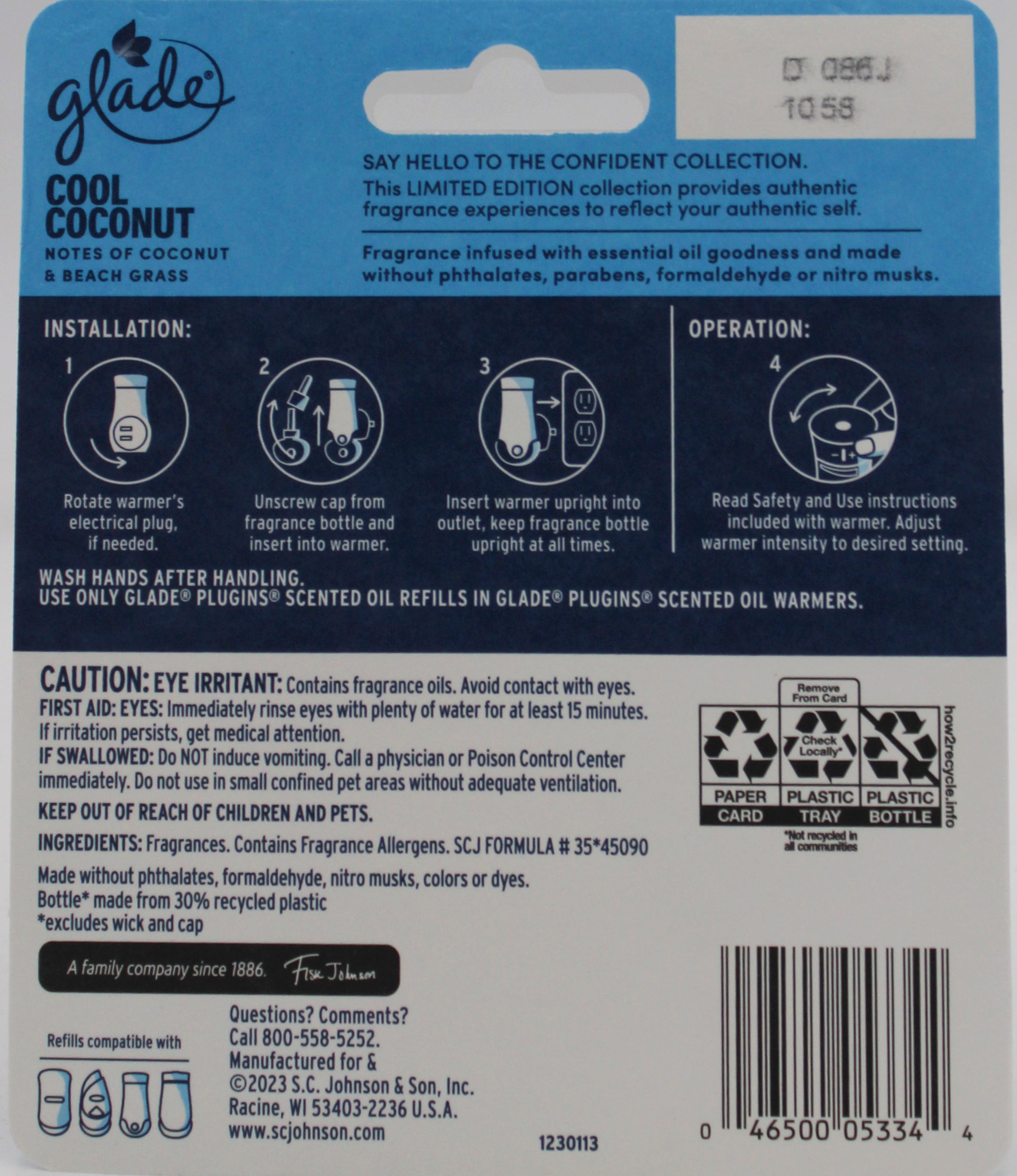 Glade PlugIns Scented Oil Cool Coconut 2 x 0.67 fl oz