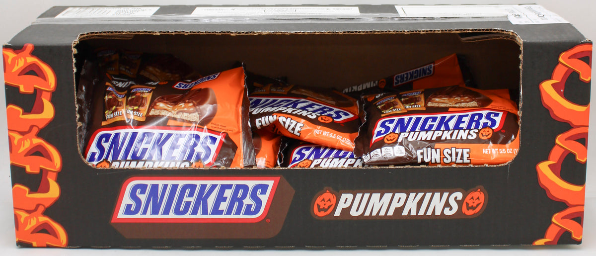 SNICKERS PUMPKIN SHAPES HALLOWEEN LAYDOWN BAG 5.5oz BB 8/27