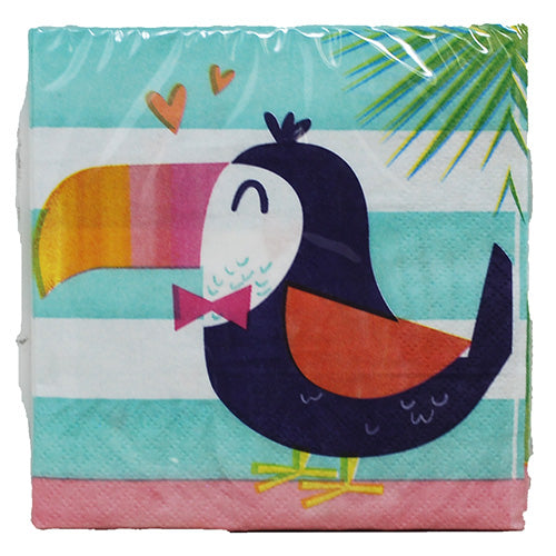 2 PLY BEVERAGE NAPKIN PINEAPPLE N FRIENDS 9 4/5"X9 3/4"/16CT