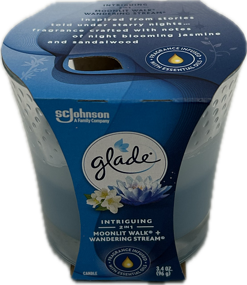 GLADE 2 IN 1 CANDLE MOONLIT WALK + WANDERING STREAM 3.4oz US