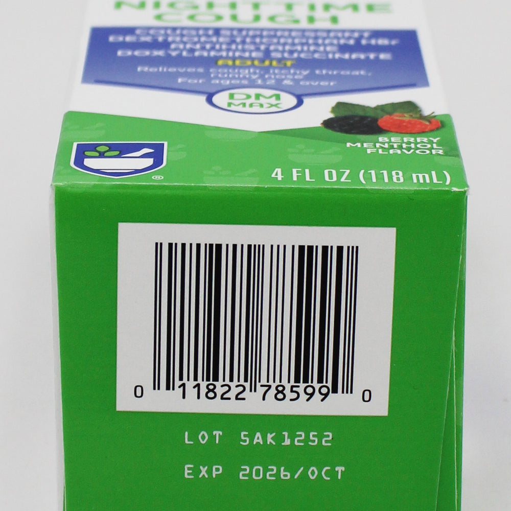 RITE AID NIGHTTIME COUGH & CHEST CONGESTION RELIEF DM MAXIMUM STRENGTH 4oz EXP 10/31/2026 COMPARES TO Robitussin