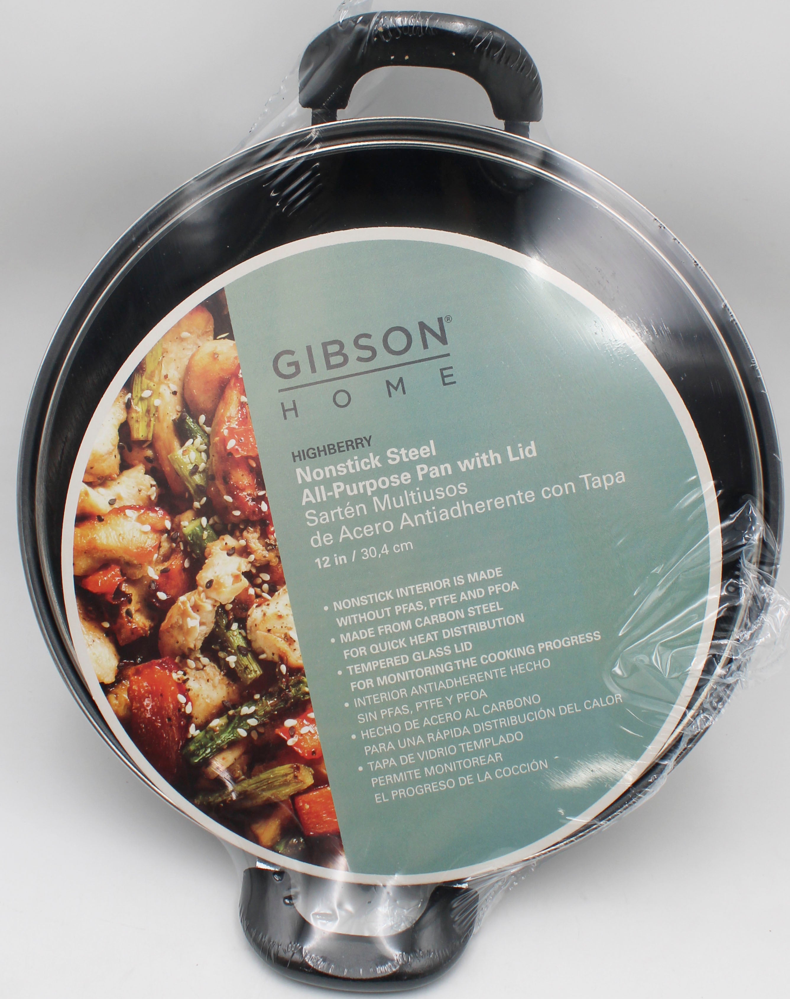 12IN ALL PURPOSE PAN W/ LID NS STEEL .7MM - CHARCOAL NI
