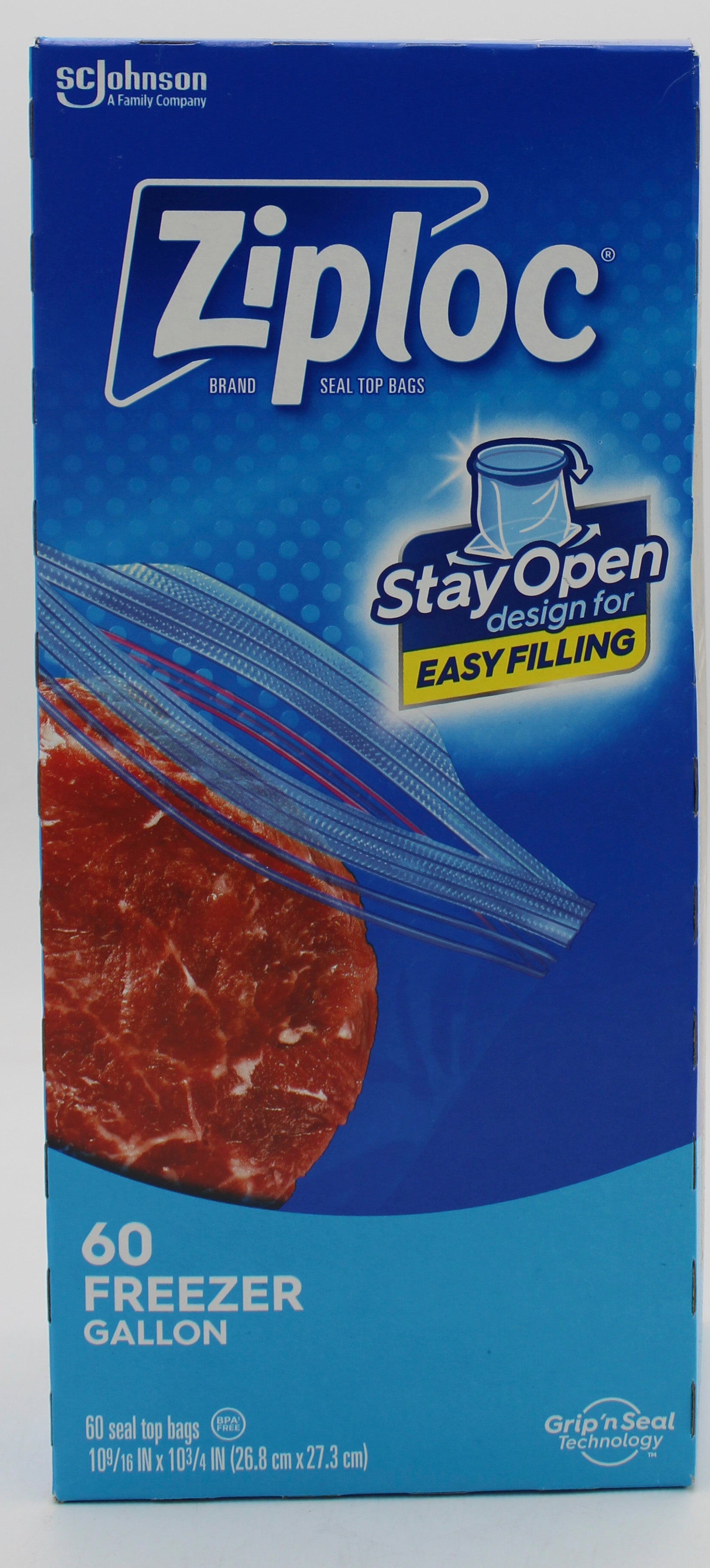 SP ZIPLOC BAG FREEZER 60CT-GALLON