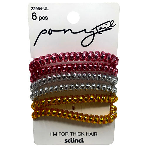 SCUNCI PONYTAILER 6CT-THCK HAIR/NI