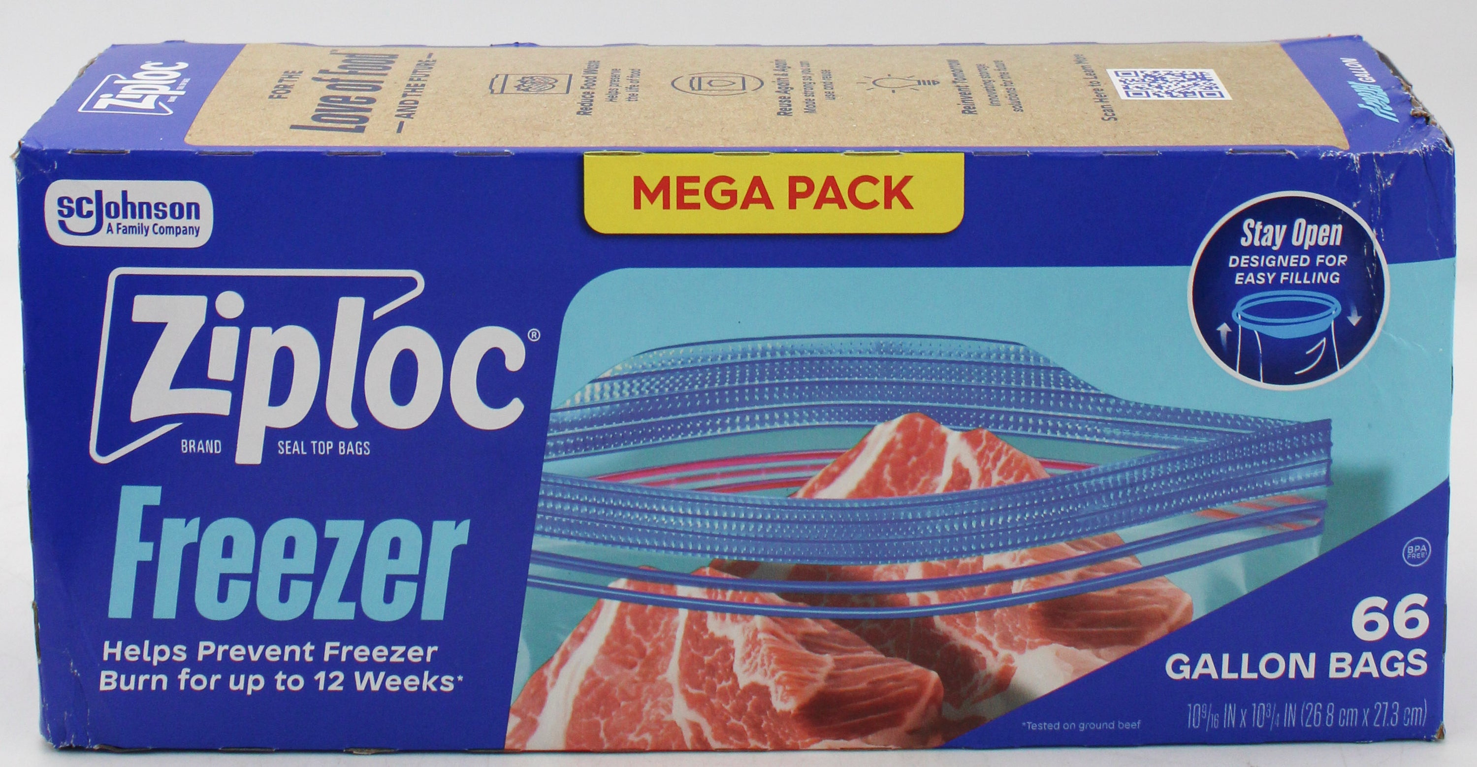 SP ZIPLOC BAG FREEZER GALLON 66CT MEGA PACK