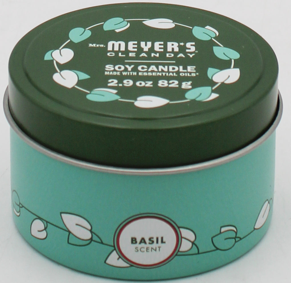 MRS MEYERS TIN CANDLE BASIL 2.9oz US