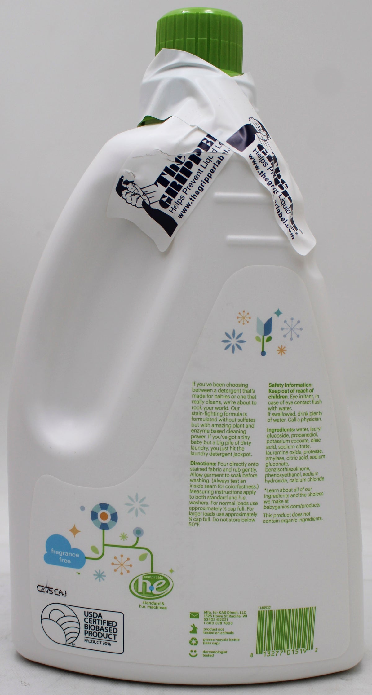 BABYGANICS 3X LAUNDRY DETERGENT FRAGRANCE FREE 60oz US