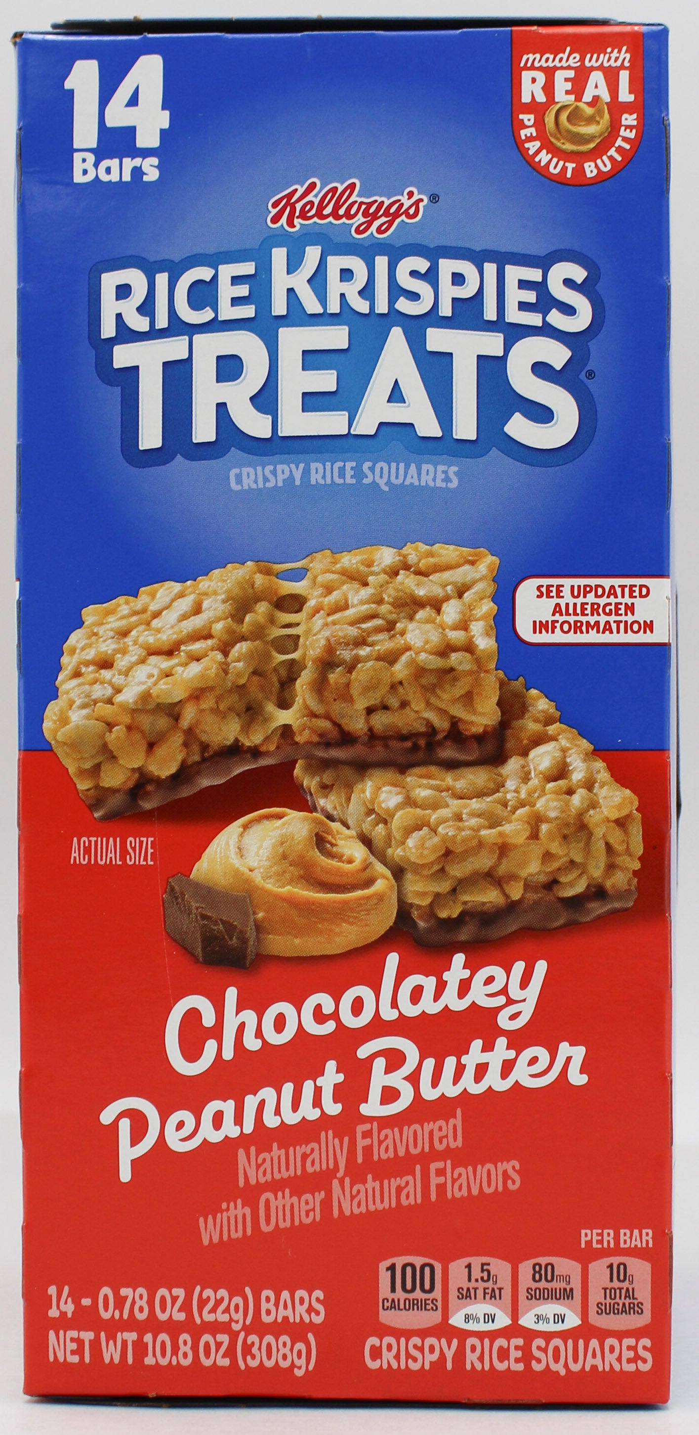 RICE KRISPIES TREATS CHOCOLATEY PEANUT BUTTER BARS 14ct 10.8 Oz NI BB 11/12/2026