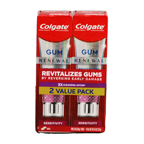 COLGATE GUM RENEWAL TOOTHPASTE 2PK 3OZ-SENSITIVITY EXP 3/24 NI
