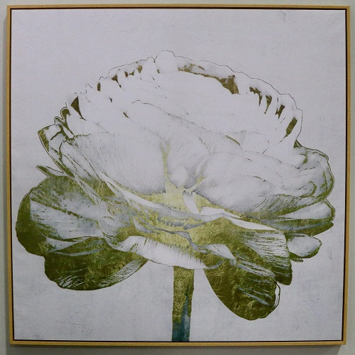 SINGLE WHITE FLOWER CANVAS PRINT 32"L x 32"H