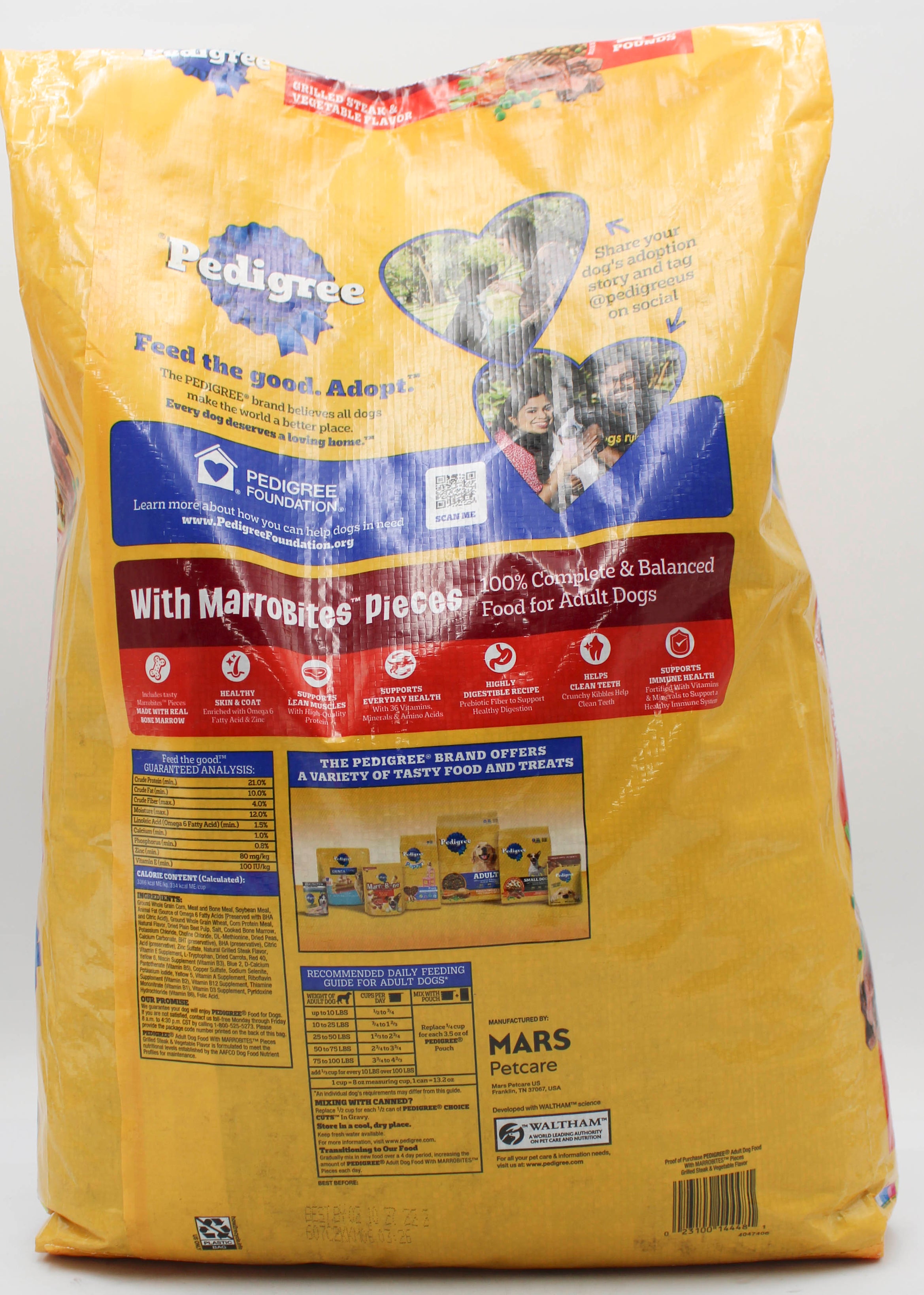 PEDIGREE DRY DOG FOOD WITH MARROBITES PIECES GRILLED STEAK & VEGETABLE FLAVOR 14 LB. BAG BB 2/10/2027