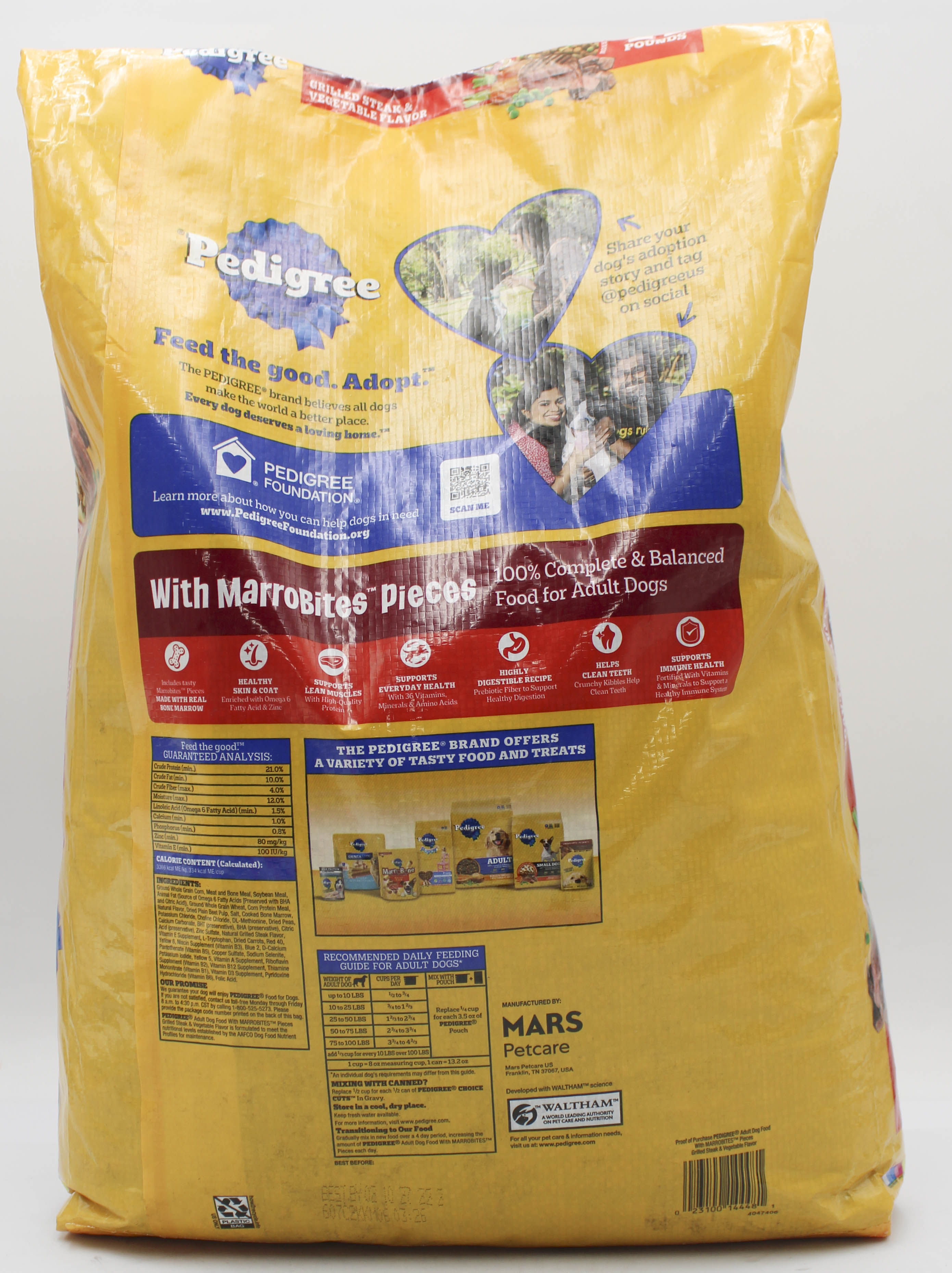 PEDIGREE DRY DOG FOOD WITH MARROBITES PIECES GRILLED STEAK & VEGETABLE FLAVOR 14 LB. BAG BB 2/10/2027