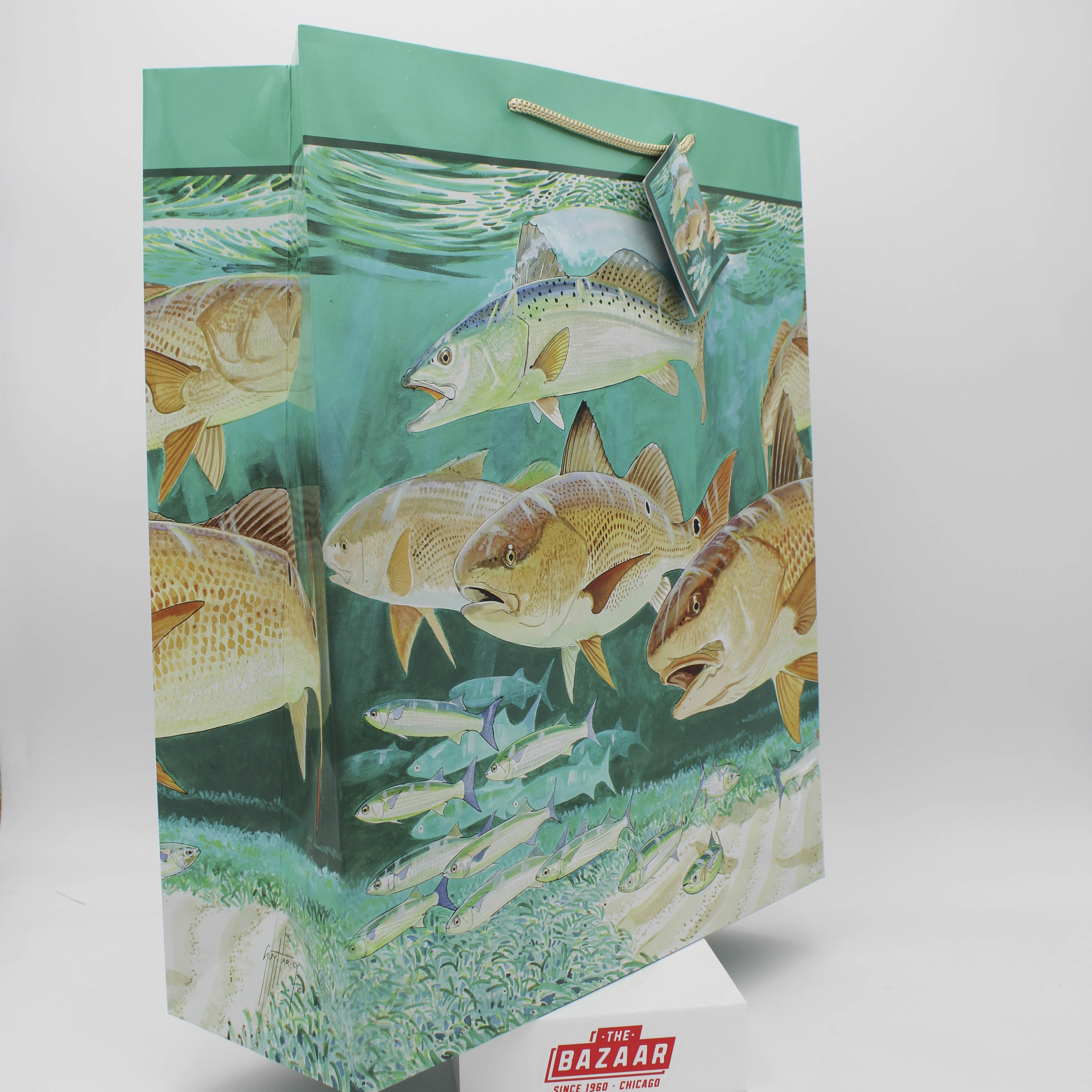 GUY HARVEY LARGE GIFT BAG 16" X 6" X 19" - REDFISH