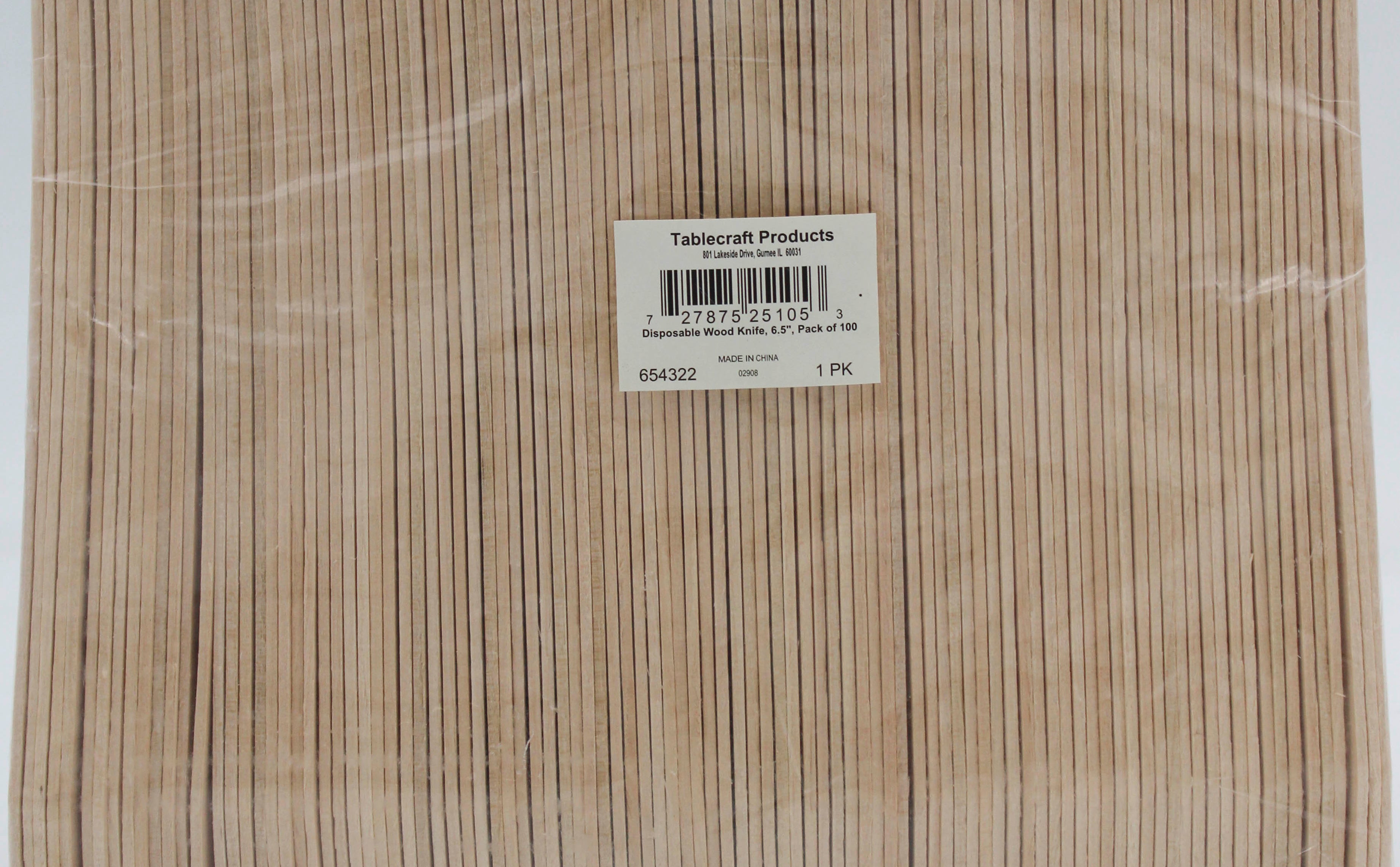 100CT Disposable Wood Knife 6.25"